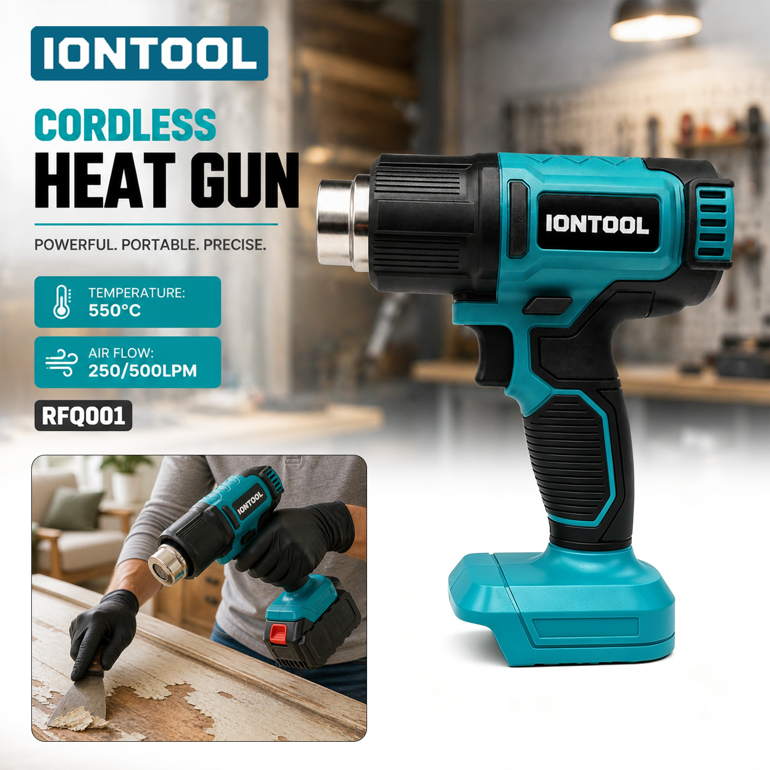 Craft Heat Gun Dual Temperature Shrink - IONTOOL Compact Dual-Speed 550 ℃ Беспроводной